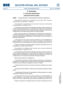 Convocatorias ordinarias de asignación de recursos 2015.