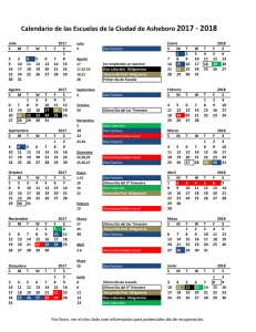 Calendario de las Escuelas de la Ciudad de Asheboro 2017