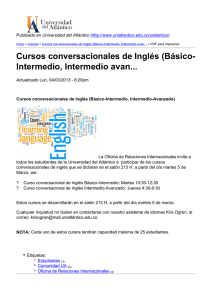 Cursos conversacionales de Inglés (Básico