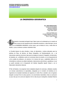 la ingenieria geografica - Sociedad Geográfica de Colombia