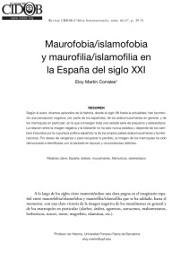 Maurofobia/islamofobia y maurofilia/islamofilia en la