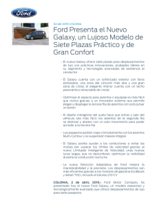 Ford Presenta el Nuevo Galaxy, un Lujoso Modelo de Siete Plazas
