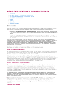 Guía de Estilo del Web de la Universidad de Murcia Título del texto