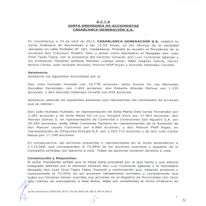Acta Junta Ordinaria de Accionistas, Abril 2013