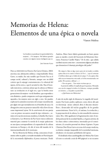 Memorias de Helena: Elementos de una épica o novela