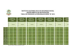 tablas de periodos 2015 - Instituto Guatemalteco de Seguridad Social