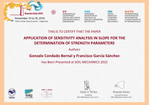 APPLICATION OF SENSITIVITY ANALYSIS IN SLOPE FOR THE