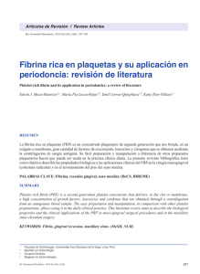 Fibrina rica en plaquetas y su aplicación en periodoncia: revisión de