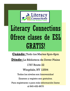 Literacy Connections Ofrece clases de ESL GRATIS!