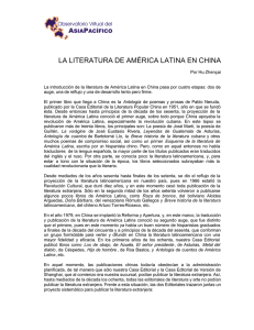 LA LITERATURA DE AMÉRICA LATINA EN CHINA