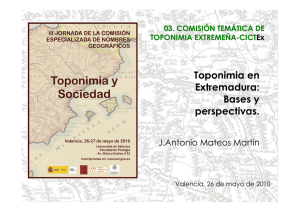 Toponimia en Extremadura: Bases y perspectivas.