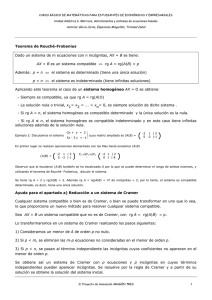 Teorema de Rouché-Frobenius Dado un sistema de m ecuaciones
