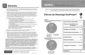 Garantía Manual del Usuario Válvula de Descarga EcoPower®