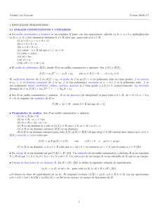 Teorıa de Galois. Curso 2016-17 • Un anillo conmutativo y unitario