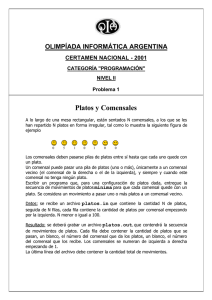 Platos y Comensales - OIA - Olimpíada Informática Argentina