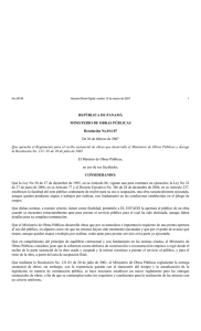 REPÚBLICA DE PANAMÁ - Ministerio de Obras Públicas
