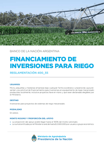 FINANCIAMIENTO DE INVERSIONES PARA RIEGO