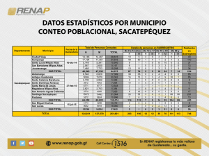 Estadísticas por municipio, Sacatepéquez.