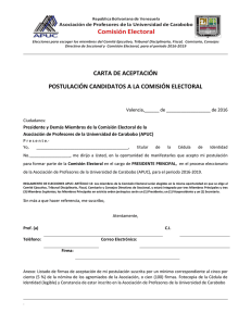 carta de aceptación postulación candidatos a la comisión electoral
