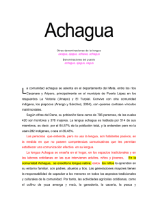 a comunidad achagua se asienta en el departamento del Meta