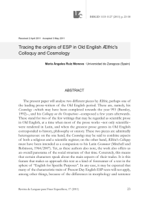 Tracing the origins of ESP in Old English Ælfric`s Colloquy