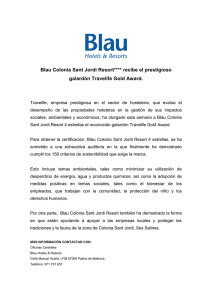 Blau Colonia Sant Jordi Resort**** recibe el prestigioso galardón