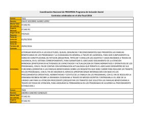 Coordinación Nacional de PROSPERA Programa de