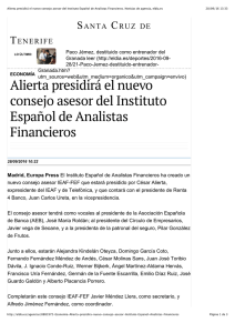 Alierta presidirá el nuevo consejo asesor del Instituto Español de