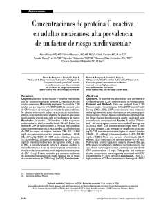 Concentraciones de proteína C reactiva en adultos mexicanos: alta