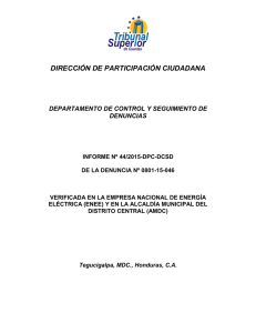 INFORME Nº 44-2015-dpc-DCSD - Tribunal Superior de Cuentas