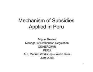 Mechanism of Subsidies Applied in Peru