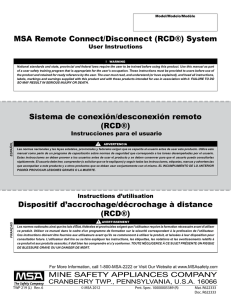 MSA Remote Connect/Disconnect (RCD®) System Sistema de