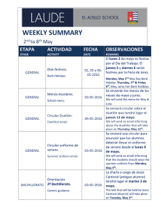 weekly summary - LAUDE El Altillo School