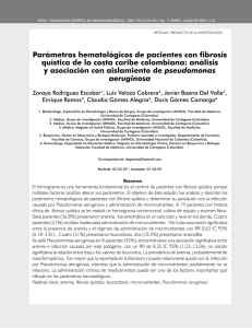 Parámetros hematológicos de pacientes con fibrosis quística de la