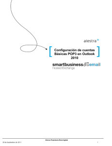 Configuración de cuentas Básicas POP3 en Outlook 2010