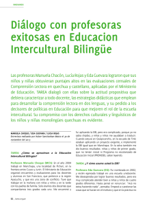 diálogo con profesoras exitosas en Educacion intercultural