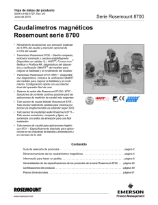 Caudalímetros magnéticos Rosemount serie 8700