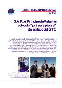 S.A.R. el Príncipe de Asturias colocó la "primera piedra" del edificio