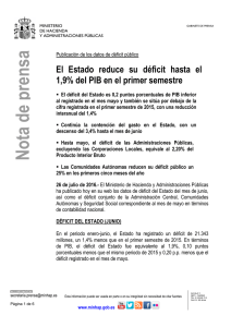 Nota de Prensa - Ministerio de Hacienda y Administraciones Públicas