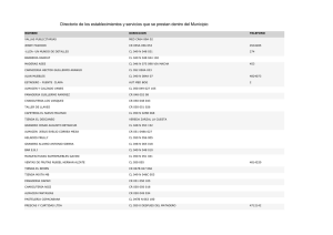 Directorio de los establecimientos y servicios que se prestan dentro