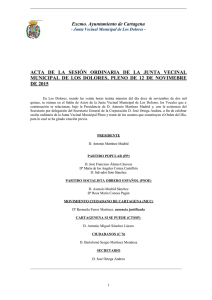 Acuerdo de la Junta Vecinal de Los Dolores. Día 12/11/2015