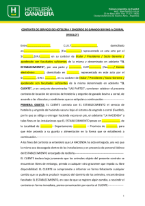 CONTRATO DE HOTELERIA CAF - Cámara Argentina de Feedlot