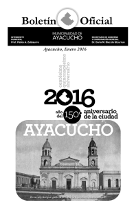 Ayacucho, Enero 2016 - Municipalidad de Ayacucho