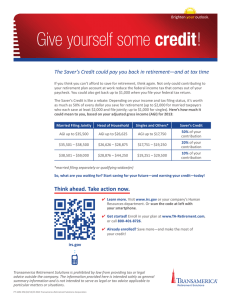 Give yourself some credit! - Transamerica Retirement Solutions