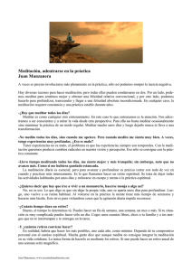 Meditación, adentrarse en la práctica Juan Manzanera