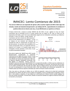 IMACEC: Lento Comienzo de 2015