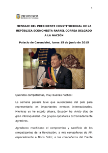 mensaje a la nacion - Presidencia de la República del Ecuador