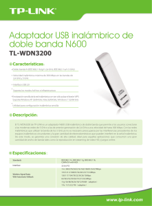 Adaptador USB inalámbrico de doble banda N600