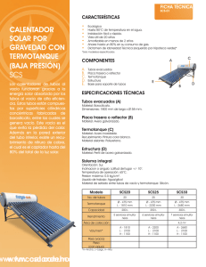Ficha técnica calentadores solares
