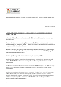 Anuncio publicado no Boletín Oficial da Provincia de Ourense, (BOP